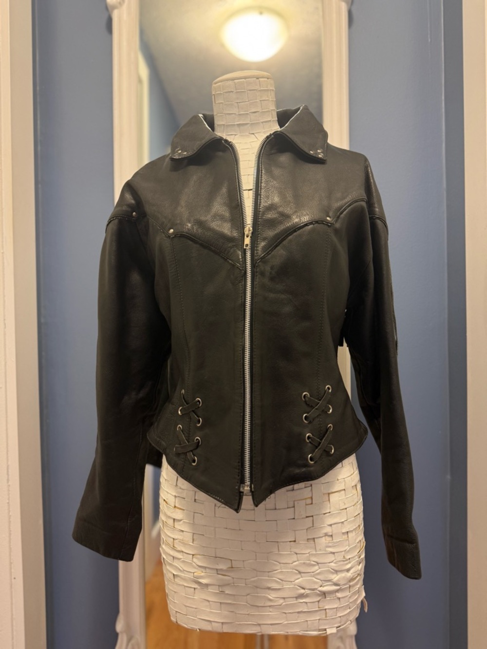 Vintage Pelle Cuir Western Fringe Leather Jacket - Deconstructed Gothic Moto - Picture 3 of 16